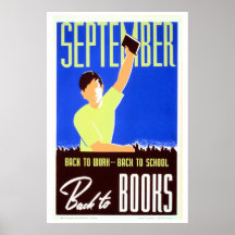 El vintage septiembre de nuevo al trabajo, escuela impresiones