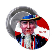 El vintage tío Sam 4 de julio añade la insignia co Pins
