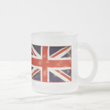 El vintage Union Jack heló la taza del té