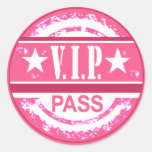El VIP pasa al pegatina del fiesta (el rosa)