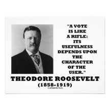 El voto de Theodore Roosevelt es como un carácter  Invitación Personalizada