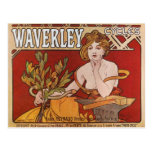 El ~ Waverley de Mucha completa un ciclo 1898 Tarjetas Postales