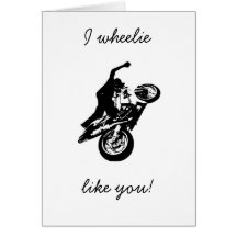 ¡El wheelie I tiene gusto de usted! Felicitacion