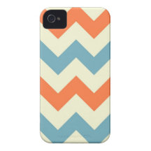 El zigzag azul anaranjado del galón raya el modelo Case-Mate iPhone 4 protectores