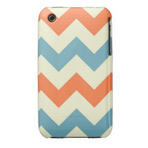 El zigzag azul anaranjado del galón raya el modelo Case-Mate iPhone 3 funda