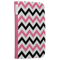 El zigzag rosado y negro enciende la caja para los fundas caseable