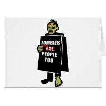 El zombi divertido, zombi era gente también felicitación