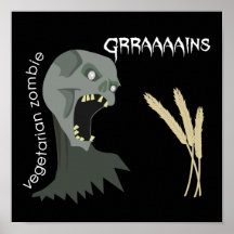 ¡El zombi vegetariano quiere Graaaains! Poster