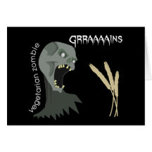 ¡El zombi vegetariano quiere Graaaains! Tarjetas