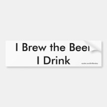 Elaboro cerveza la cerveza que bebo blanco de la p etiqueta de parachoque