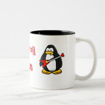 eleceg1, pingüino del rollo de la roca n tazas de café