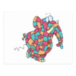 elefante acolchado divertido lindo del remiendo tarjetas postales