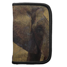 Elefante africano majestuoso del pergamino del Gru Organizador