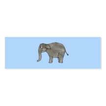Elefante asiático, en azul claro. plantilla de tarjeta personal