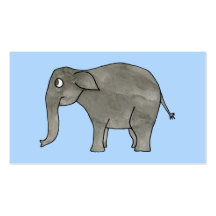 Elefante asiático, en azul claro. plantillas de tarjetas personales