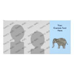 Elefante asiático, en azul claro. tarjeta con foto personalizada