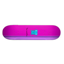 Elefante azul con las rayas rosadas y púrpuras patineta personalizada