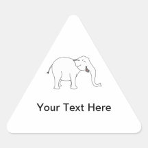 Elefante blanco de risa calcomanía de triangulo