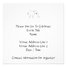 Elefante blanco de risa invitacion personalizada