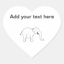 Elefante blanco de risa pegatina de corazon