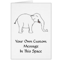 Elefante blanco de risa tarjeta