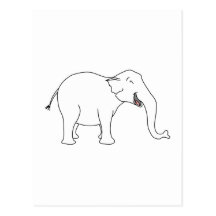 Elefante blanco de risa tarjetas postales