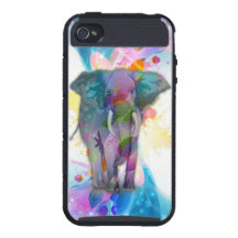 elefante colorido lindo de las salpicaduras de los iPhone 4 fundas