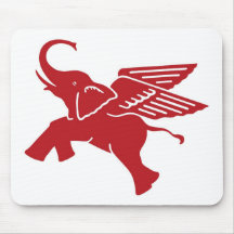 Elefante de alas rojas tapetes de ratón