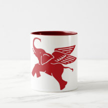 Elefante de alas rojas tazas
