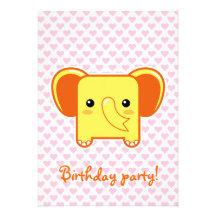 Elefante de Kawaii Invitacion Personal