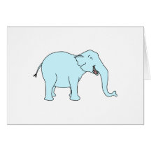Elefante de risa de la turquesa tarjetón