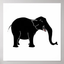 Elefante de risa negro posters