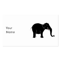 Elefante de risa negro tarjeta de visita
