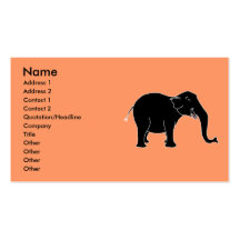 Elefante de risa negro tarjetas personales