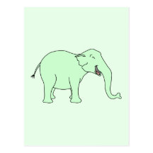 Elefante de risa verde. Historieta Postal