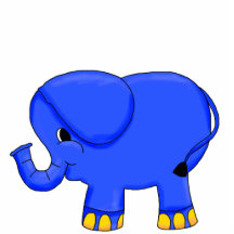 Elefante del azul de la escultura de la foto esculturas fotográficas