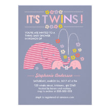 Elefante del bebé de los gemelos del personalizado anuncio