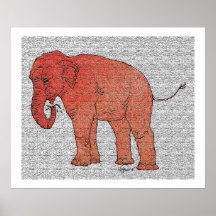 Elefante del parque zoológico poster