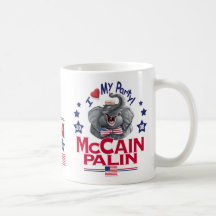 Elefante del republicano de McCain Palin Tazas De Café