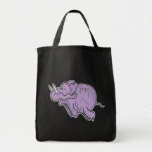 Elefante del vuelo bolsas lienzo