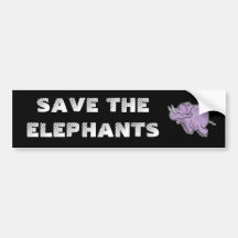 Elefante del vuelo pegatina de parachoque