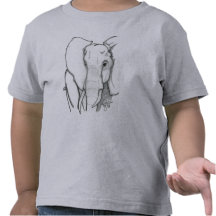 Elefante dibujado mano camisetas