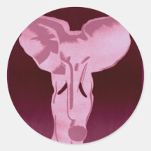 Elefante en rosa etiqueta