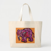 elefante enrrollado vivo de la pintada bolsas lienzo