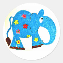 Elefante Etiqueta Redonda
