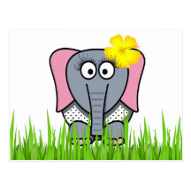 Elefante femenino en la hierba postales