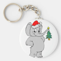 Elefante (gorra de Santa) Llavero Personalizado