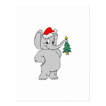 Elefante (gorra de Santa) Tarjetas Postales