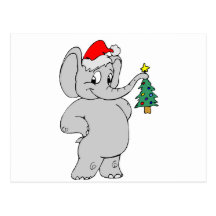 Elefante (gorra de Santa) Tarjetas Postales