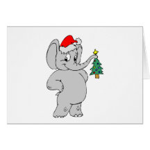 Elefante (gorra de Santa) Tarjetón